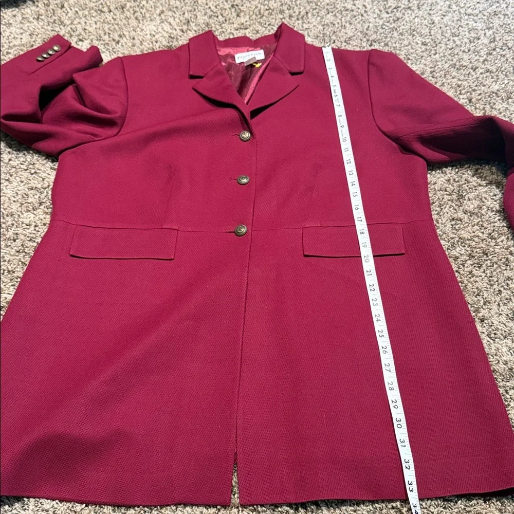 Pendleton Women's Vintage Red 3-Button Long Blazer Jacket 100% Wool size 18W - Picture 6 of 7